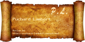 Puchard Lambert névjegykártya
